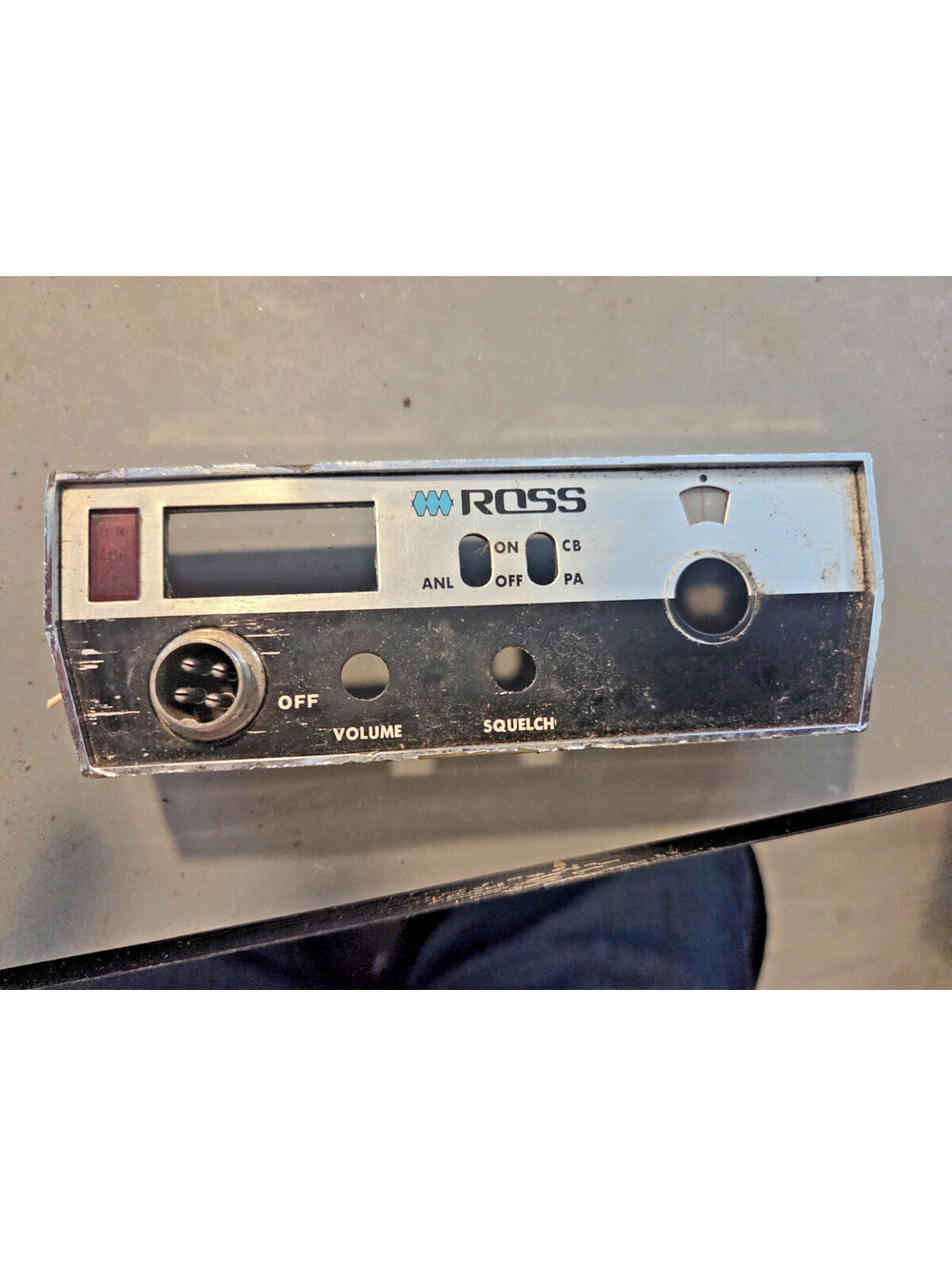 FACEPLATE; HERE'S A NEW NAME: ROSS MOBILE CB RADIO, NO MODEL NUMBER - JUST ROSS